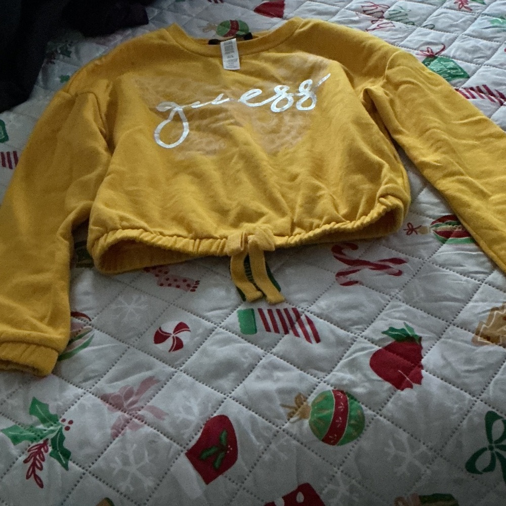 Guess Mustard Yellow Cropped Top